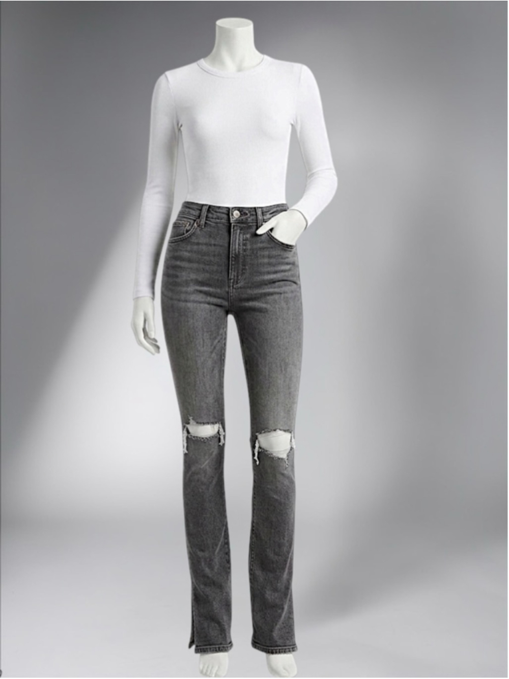 Zara Full Length High Rise Split Skinny Jeans - Picture 2 of 7